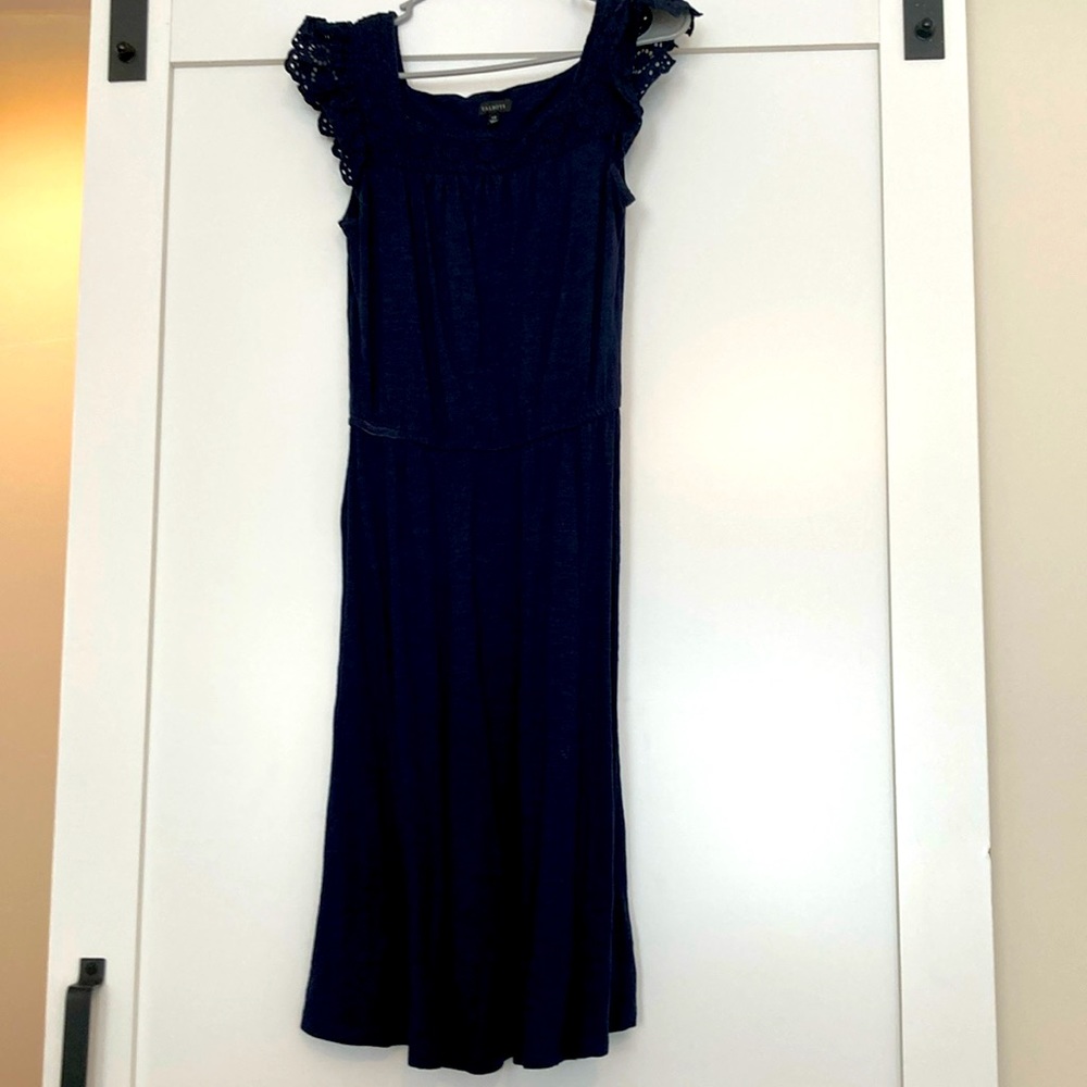Talbots navy blue eyelet sleeve dress